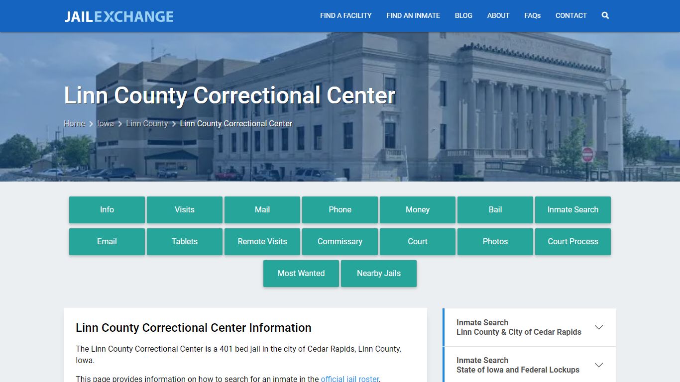 Linn County Correctional Center, IA Inmate Search, Information